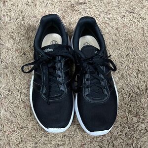 Adidas Black Running Sneakers with White Soles Women Sz 7